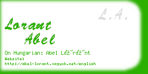 lorant abel business card